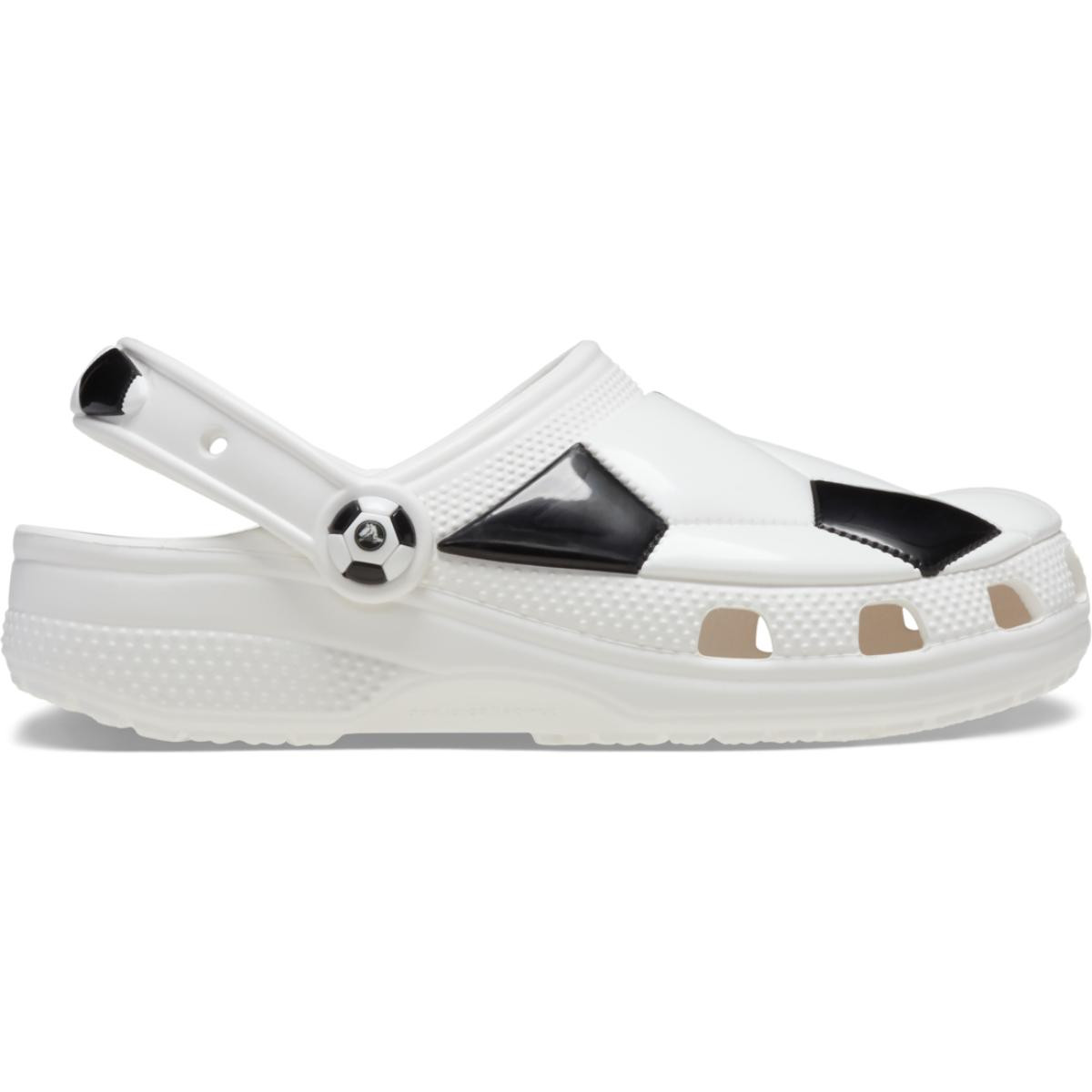Saboti Crocs Classic Toddler Soccer Ball Clog Alb - White/Black - imagine 8